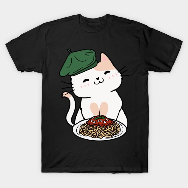 Cat eating Spaghetti - Persian T-Shirt by Pet Station